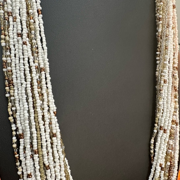 multi strand, beaded necklace, silver gold, with matching bracele - Picture 17 of 17